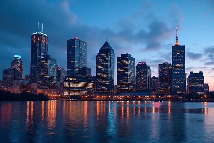 Modern Boston skyline at dusk, showcasing an innovative and dynamic urban environment.