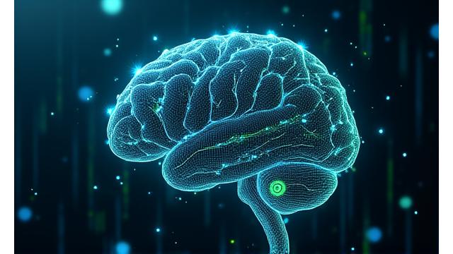 Abstract neural network structure with glowing nodes and connecting lines, emphasizing advanced AI processing.