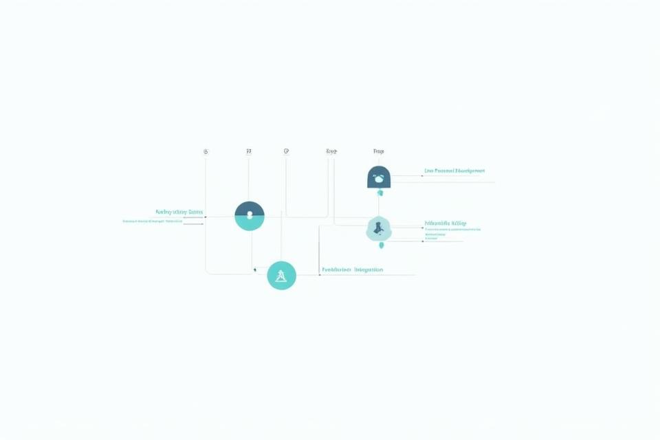 User research workflow diagram with steps for persona development, usability testing, and iteration
